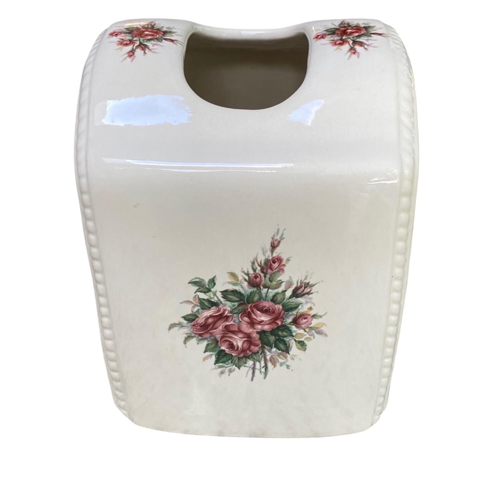 Vintage Athena Rose Rhapsody Ceramic Tissue Box Cover - Picture 5 of 8